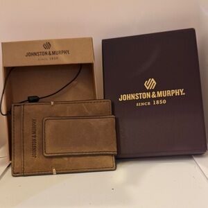 Johnston & Murphy Brown Leather Key & Card Holder
